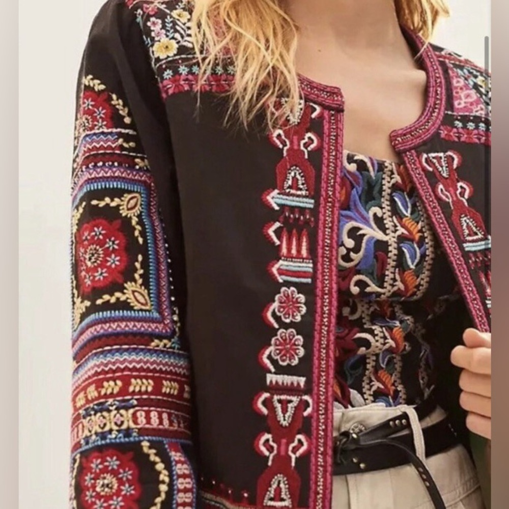 Embroidered Black Jacket